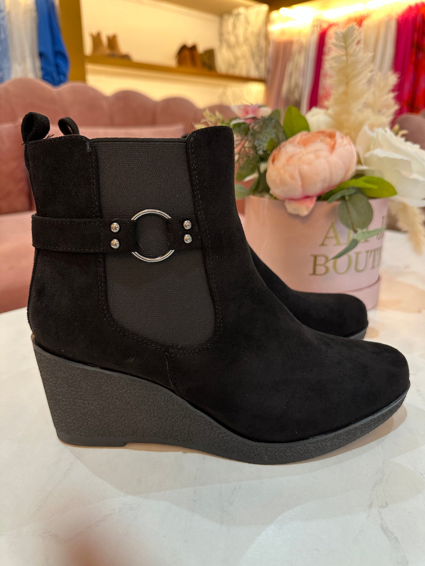 Faux Suede Ankle Boot