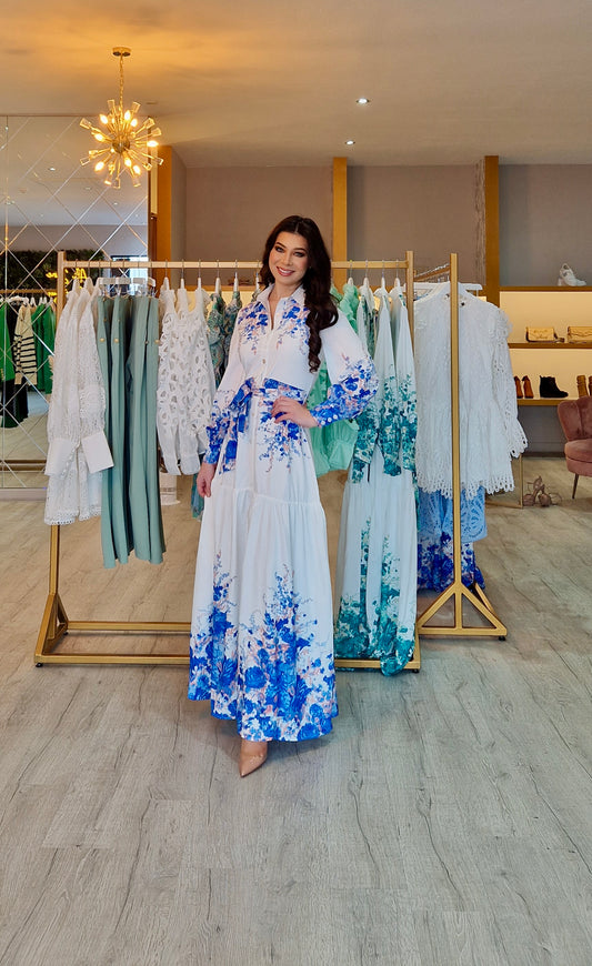 Floral Maxi Shirt Dress