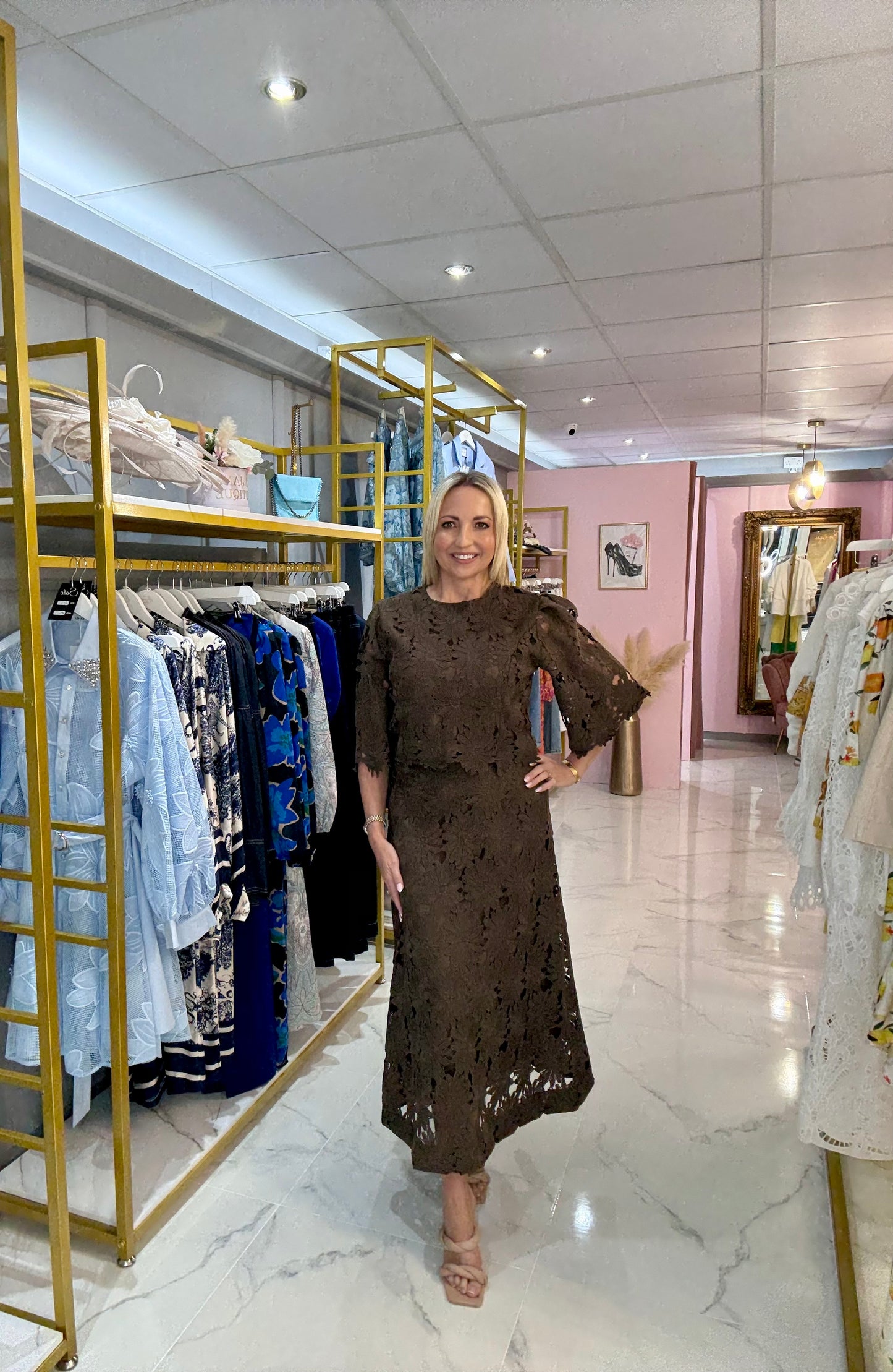 Cutwork Lace Skirt Co-Ord